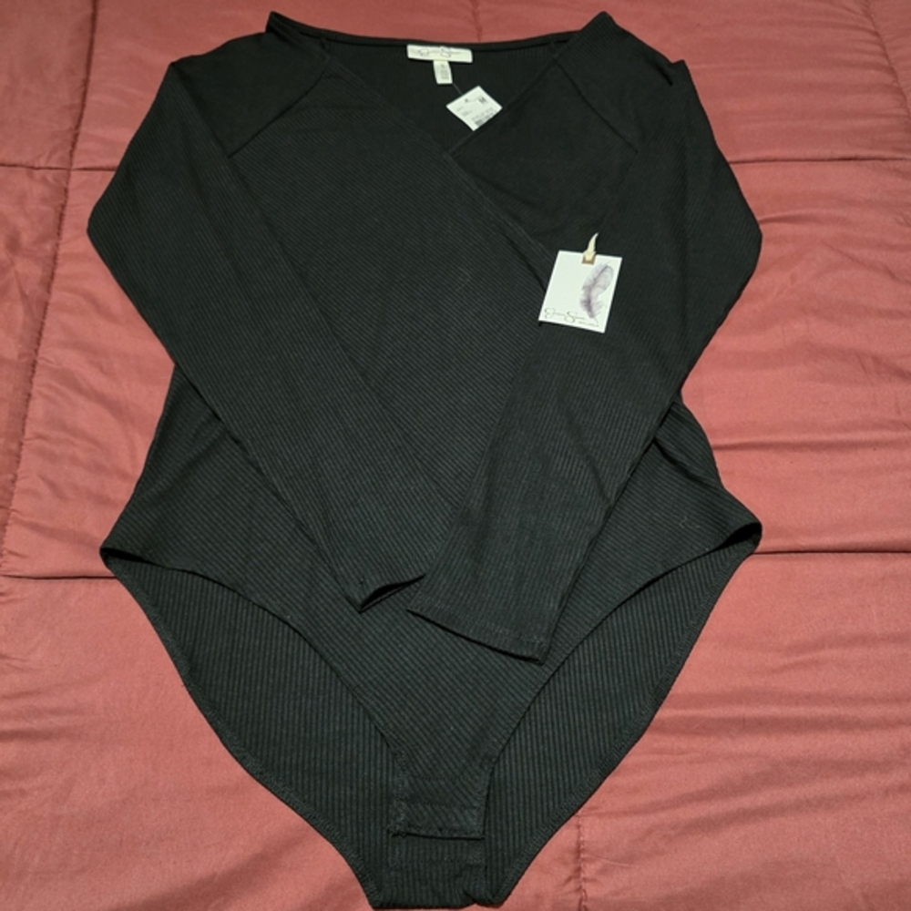 Jessica‎ Simpson Maternity Women's Long Sleeve Bodysuit Black NWT Size Medium